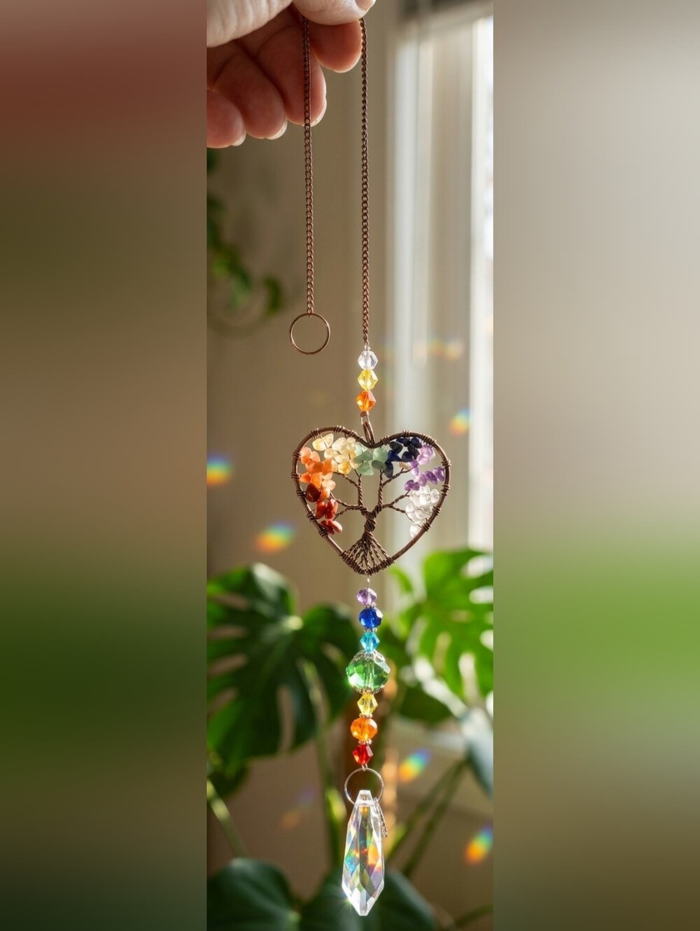 ✨ Copper Heart Chakra Suncatcher ✨